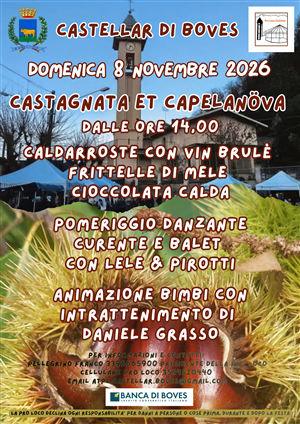 Domenica 8 novembre la grande Castagnata in frazione Castellar