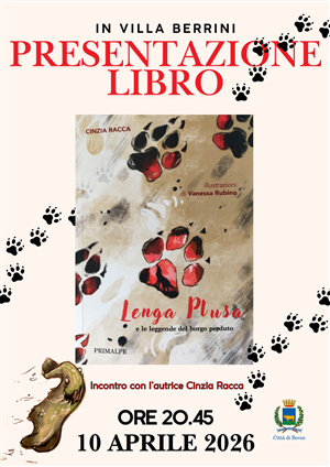 Venerdì 10 aprile la presentazione del libro Lenga Plusa e le leggende del borgo perduto scritto da Cinzia Racca