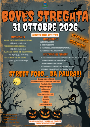 Sabato 31 ottobre torna in città l'evento Boves Stregata