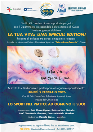 Lunedì 2 febbraio la conferenza -La Tua vita: una special edition! Progetto di sviluppo tra corpo, emozioni e relazioni-