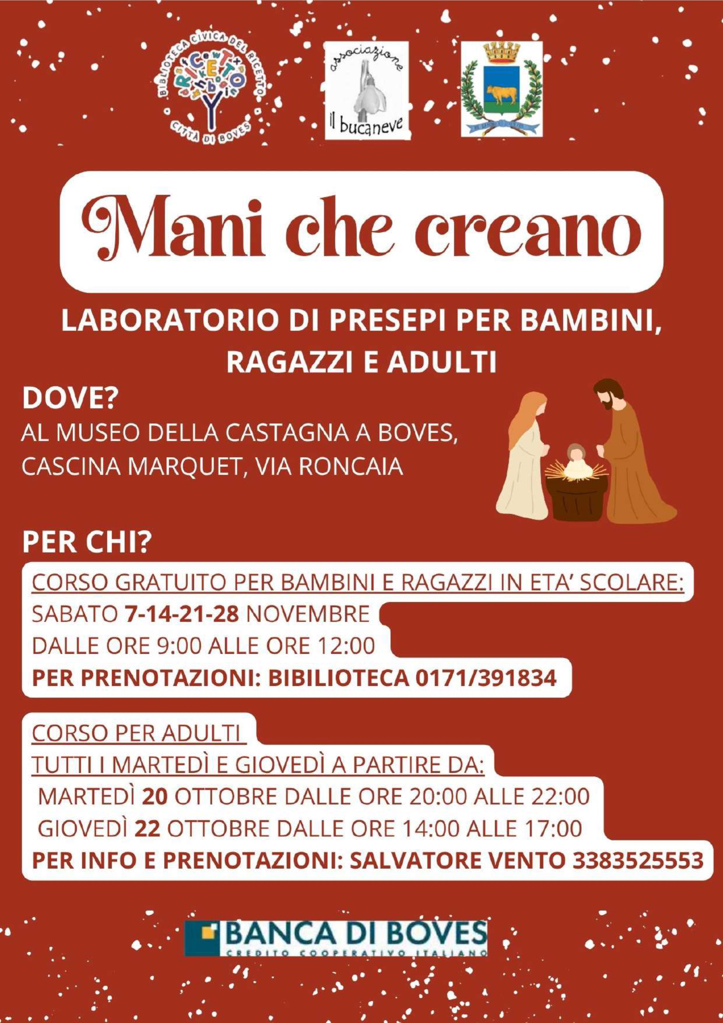 Natale 2026: Concorso fotografico, Laboratori di presepi e Mostra dei presepi