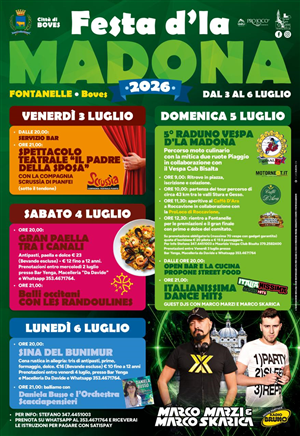Torna a partire da venerdì 3 luglio la grande festa d'La Madona a Fontanelle di Boves