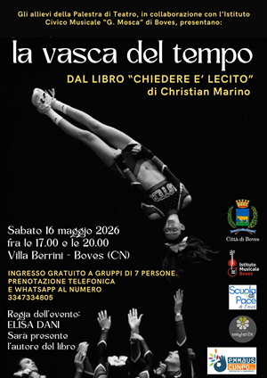 Sabato 16 maggio l’evento La vasca del tempo, tratto dal libro Chiedere è lecito di Christian Marino