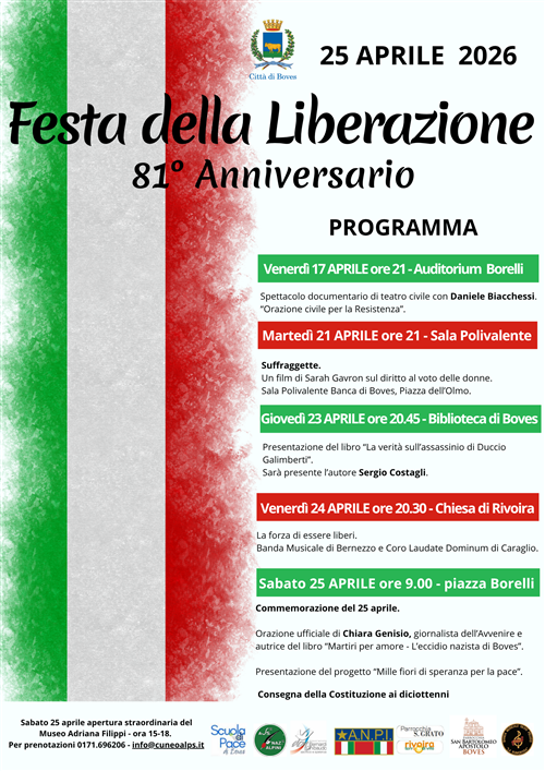 Al via alle celebrazioni della Festa della Liberazione