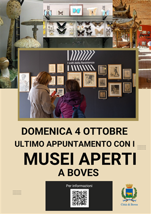 Domenica 4 ottobre riaprono, per l'ultima volta del 2026, i musei di Boves