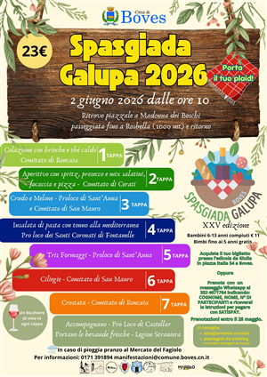 Martedì 2 giugno torna la Spasgiada Galupa da Madonna dei Boschi a Rosbella