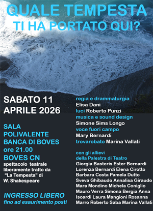 Domenica 11 aprile va in scena lo spettacolo: Quale tempesta ti ha portato qui?